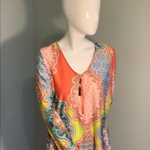 Colored blouse zip down tassel front